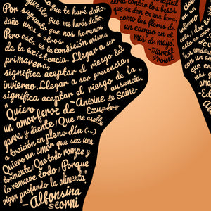 Poster con citas de amor de Lope de Vega, Alfonsina Storni, Edgar Allan Poe y Marcel Proust