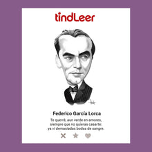 Cargar imagen en el visor de la galería, Camiseta blanca mujer con ilustración de Federico Garcia Lorca por Fernando Vicente