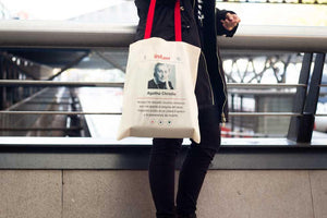 tote bag tindleer agatha christie humor literario escritora regalos para lectores misterios reina del crimen asesinato en el orient express poirot