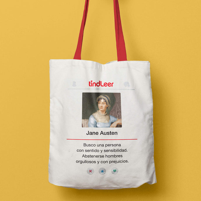 tote bag totebag jane austen orgullo y prejuicio sentido y sensibilidad tindleer humor literario regalos para lectores