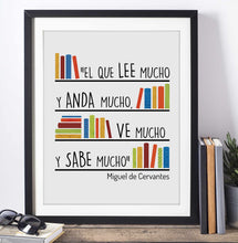 Cargar imagen en el visor de la galería, Lámina Miguel de Cervantes &#39;Leer y caminar&#39;