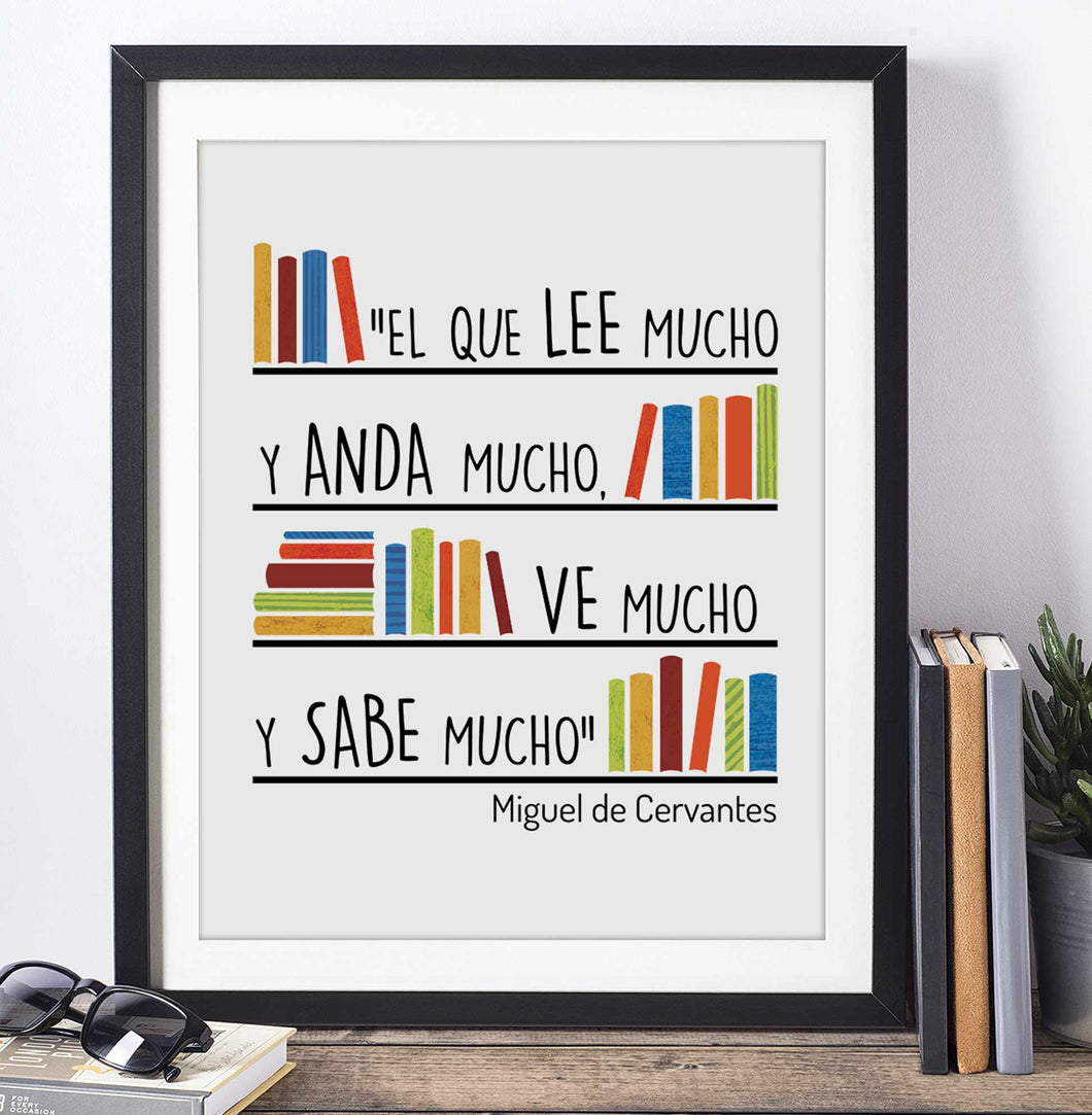 Lámina Miguel de Cervantes 'Leer y caminar'
