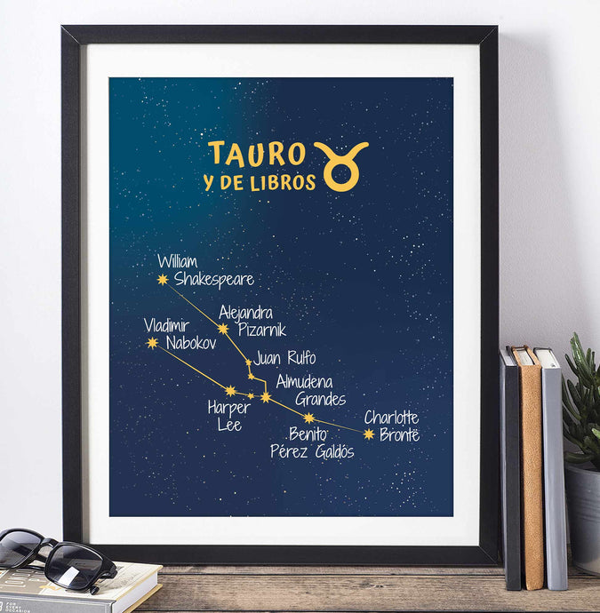 Lámina 'Tauro y de libros'