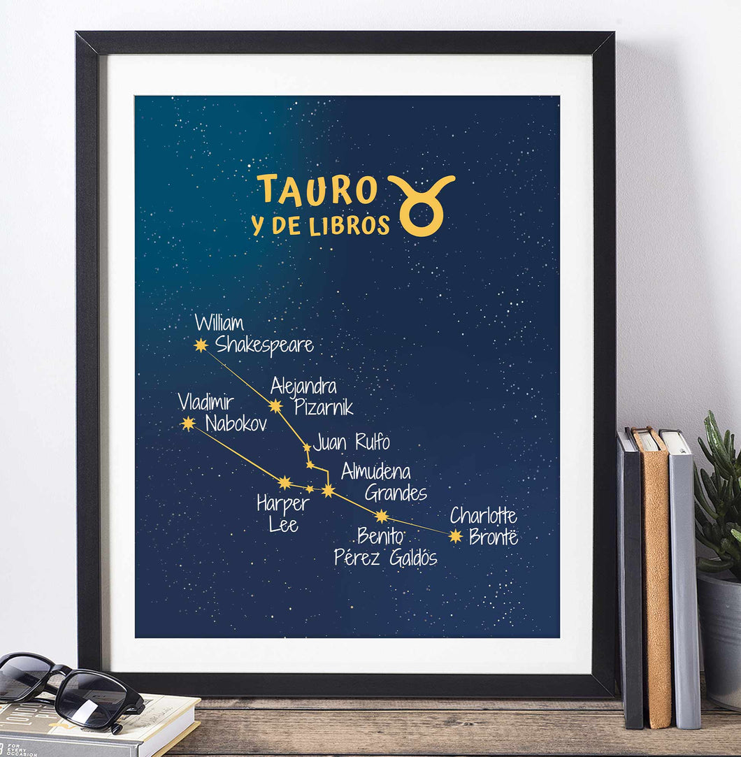 Lámina 'Tauro y de libros'