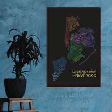 Cargar imagen en el visor de la galería, Mapa literario de Nueva York en inglés con citas sobre la ciudad.