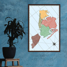 Cargar imagen en el visor de la galería, Lámina &#39;Literary Map of New York&#39; III