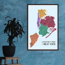 Cargar imagen en el visor de la galería, Mapa literario de Nueva York en inglés con citas sobre la ciudad.