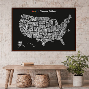 Lámina 'LGBTQ+ American Authors Map'