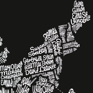 Lámina 'LGBTQ+ American Authors Map'