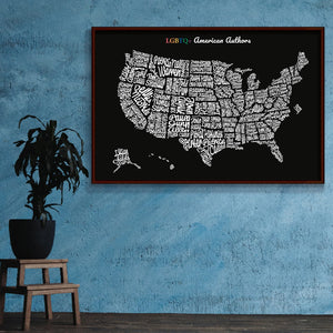 Lámina 'LGBTQ+ American Authors Map'