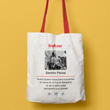 Cargar imagen en el visor de la galería, totebag tote bag sancho panza tindleer humor literario regalos para lectores