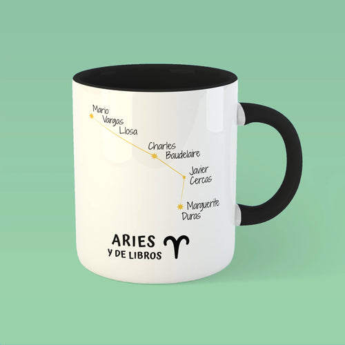 Taza 'Aries y de libros'