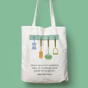 Tote bag Henry David Thoreau 'Quien aprecia el verdadero sabor...'