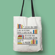 Cargar imagen en el visor de la galería, Tote bag Emily Dickinson &#39;El poder de la poesía&#39;