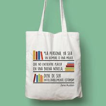 Cargar imagen en el visor de la galería, Tote bag Jane Austen &#39;Para lectores inteligentes&#39;