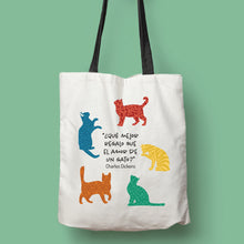 Cargar imagen en el visor de la galería, Tote bag Charles Dickens &#39;El amor de un gato&#39;