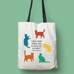 Tote bag Charles Dickens 'El amor de un gato'