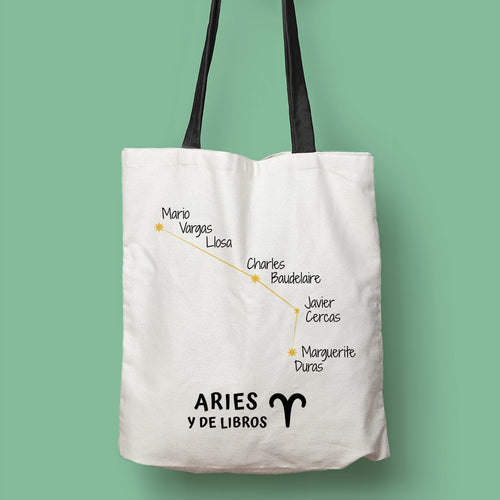 Tote bag 'Aries y de libros'