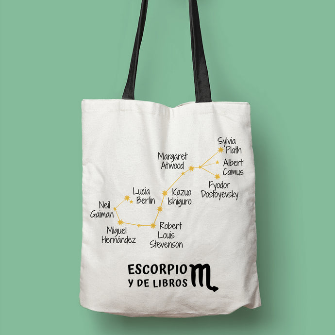 Tote bag 'Escorpio y de libros'