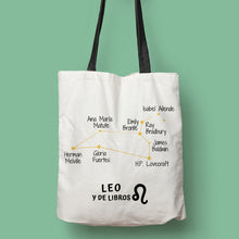 Cargar imagen en el visor de la galería, Tote bag &#39;Leo y de libros&#39;