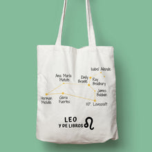 Cargar imagen en el visor de la galería, Tote bag &#39;Leo y de libros&#39;