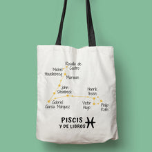 Cargar imagen en el visor de la galería, Tote bag &#39;Piscis y de libros&#39;