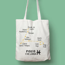 Cargar imagen en el visor de la galería, Tote bag &#39;Piscis y de libros&#39;