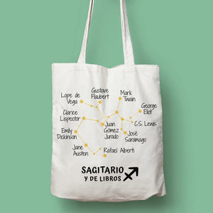 Tote bag 'Sagitario y de libros'