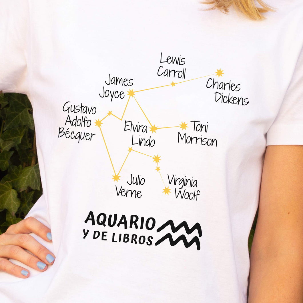 Camiseta 'Acuario y de libros' - mujer