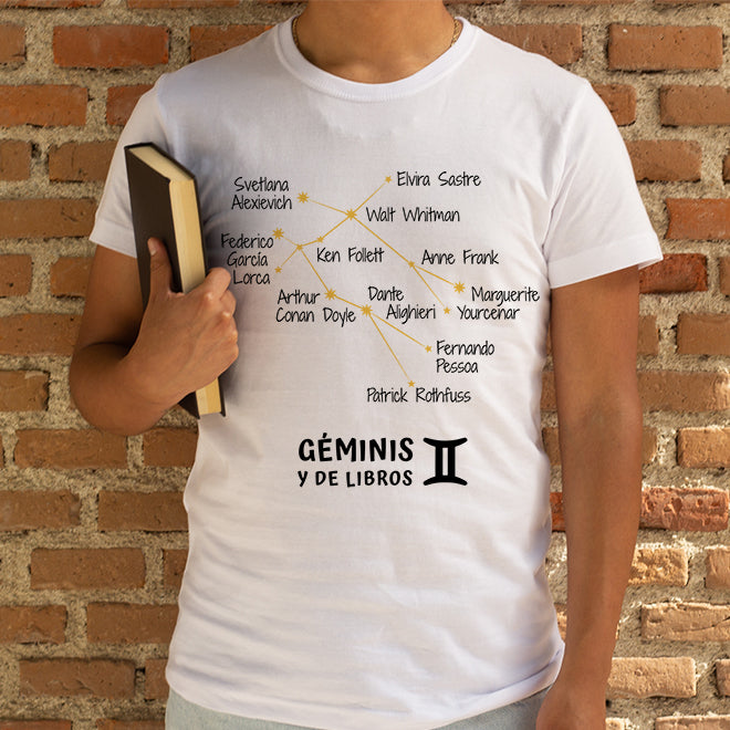Camiseta 'Géminis y de libros' - hombre