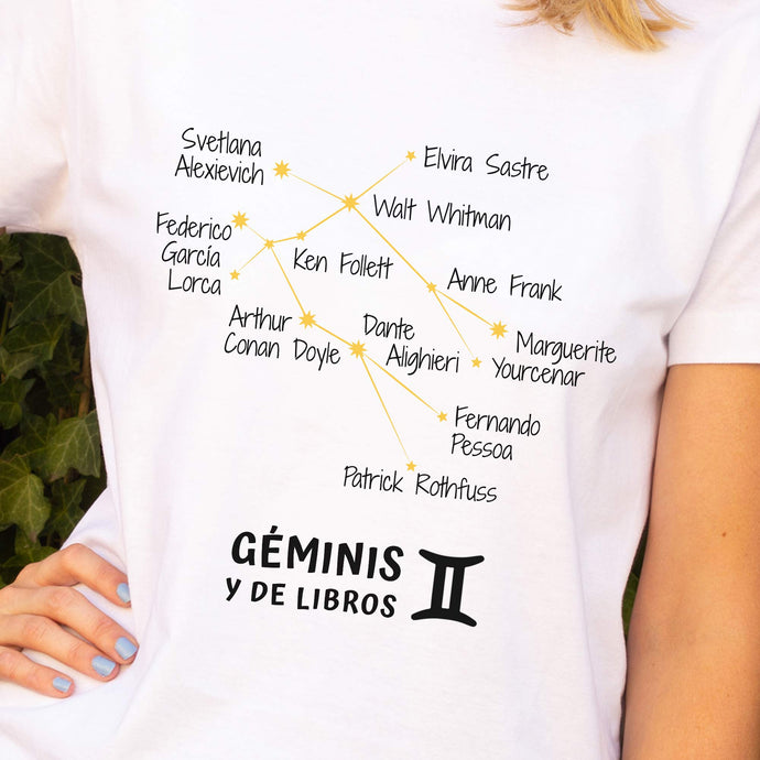 Camiseta 'Géminis y de libros' - mujer
