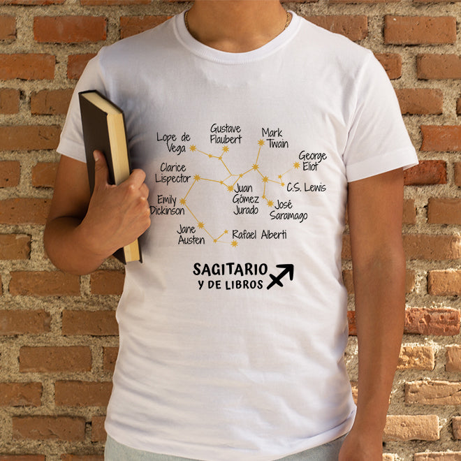 Camiseta 'Sagitario y de libros' - hombre