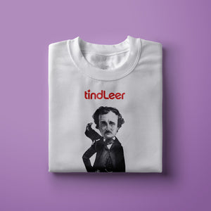 Camiseta blanca hombre con ilustración de Edgar Allan Poe por Fernando Vicente.