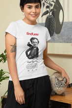Cargar imagen en el visor de la galería, Camiseta blanca mujer con ilustración de Edgar Allan Poe por Fernando Vicente.