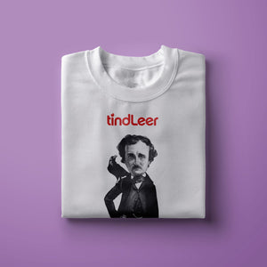 Camiseta blanca mujer con ilustración de Edgar Allan Poe por Fernando Vicente.